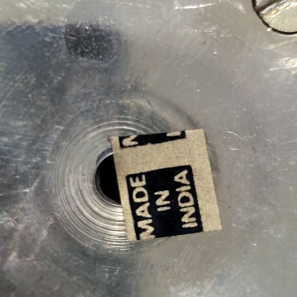 Vintage Two Elephants Trunks Raised  Under Umbrella Solid Brass Statue - Picture 9 of 12